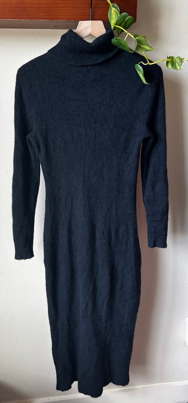 Cashmere Dress Antonio Melani Dark Blue Turtleneck Sweater Maxi Dress Medium